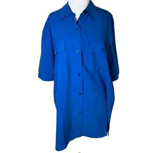 Silk Women’s Royal Blue Saks Fifth Avenue Blouse top 16 plus Real Clothes whimsy